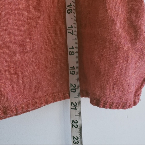 Flax Linen Orange Relaxed Fit Sleeveless Top - Picture 3 of 5